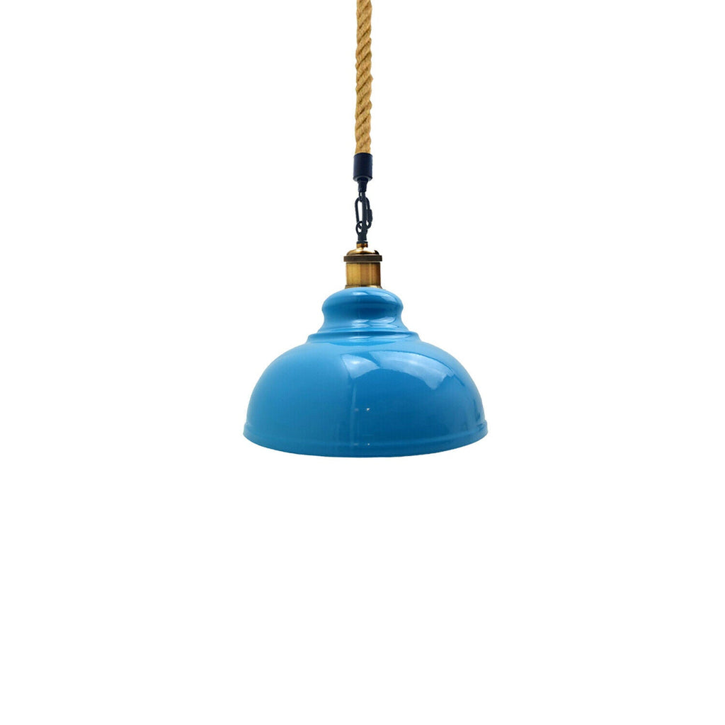 Ceiling Blue Pendant Shade Modern Hemp Hanging Retro Light~1933