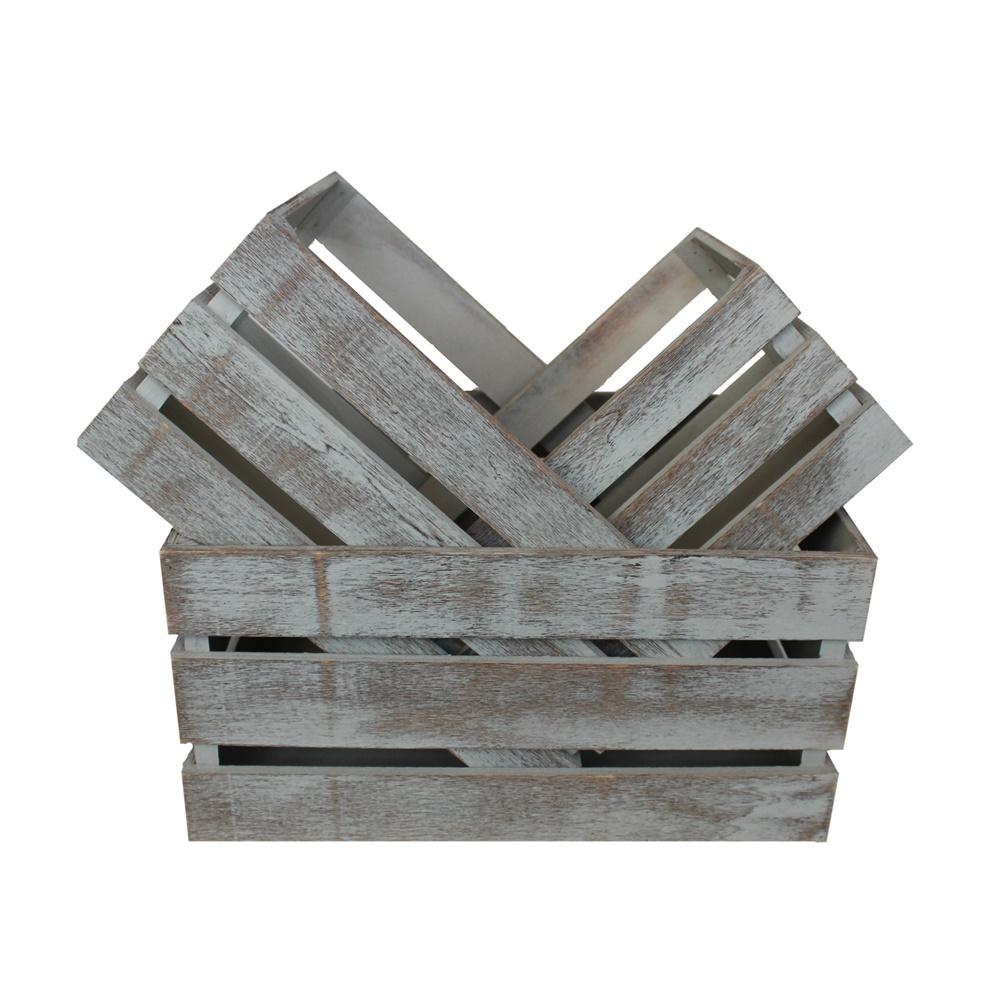 Vintage Slatted Wooden Storage Crate