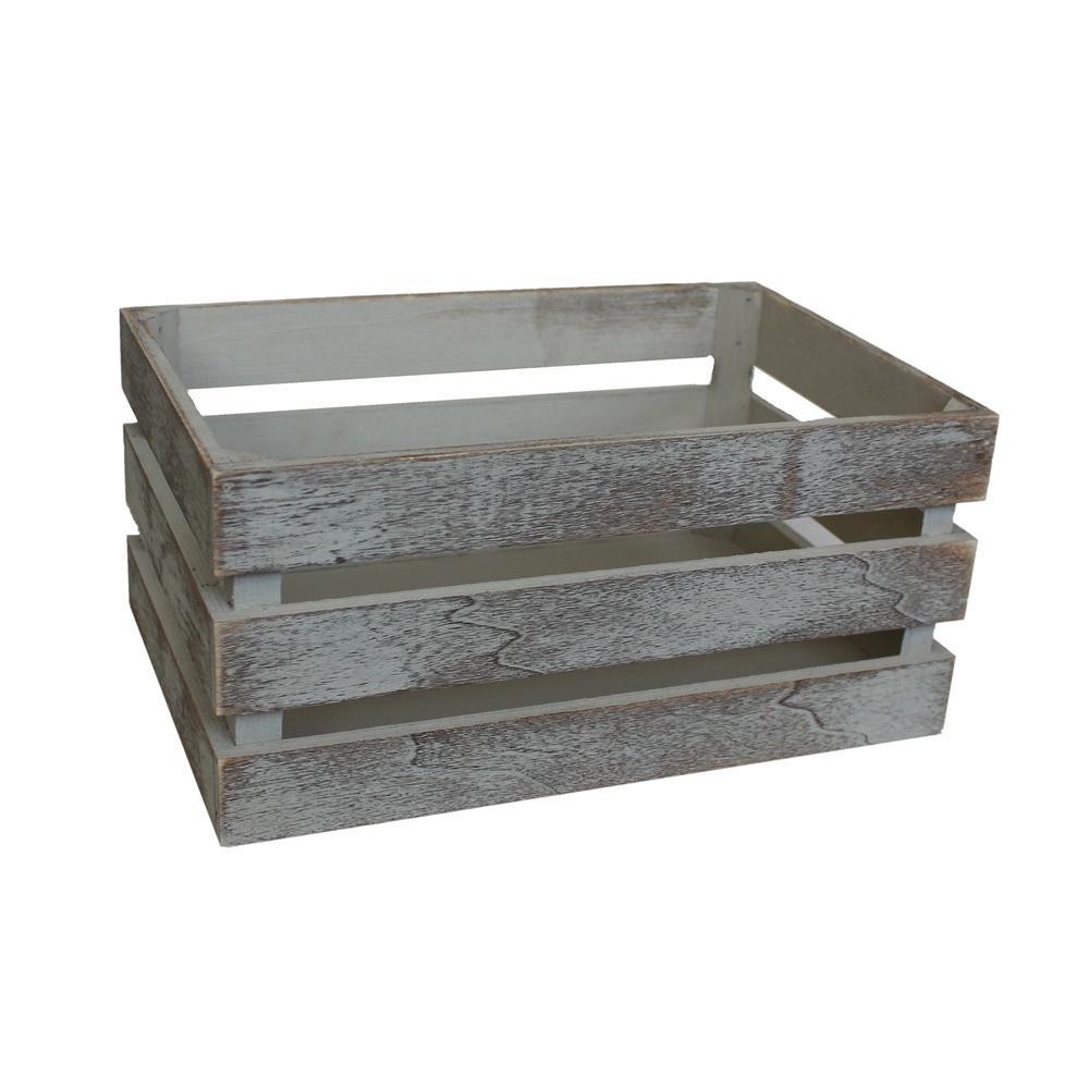 Vintage Slatted Wooden Storage Crate